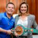 Visita el ex Campeón Mundial de Boxeo, Julio César Chávez a la Gobernadora de Chihuahua, Maru Campos