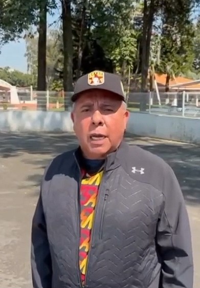 Marco García Ayala, presidente del CEN de la FSTSE y SNTSA, durante su mensaje. 